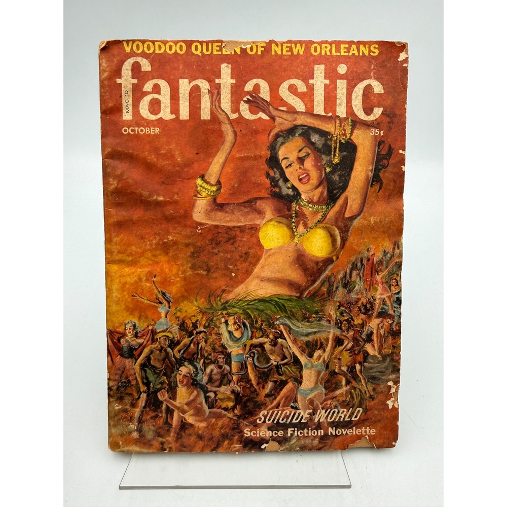 Fantastic Science Fiction Magazine October 1958 Suicide World Voodoo Queen Pulp